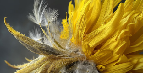 Close-up view of a dandelion plant.